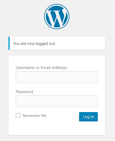 WordPress login panel