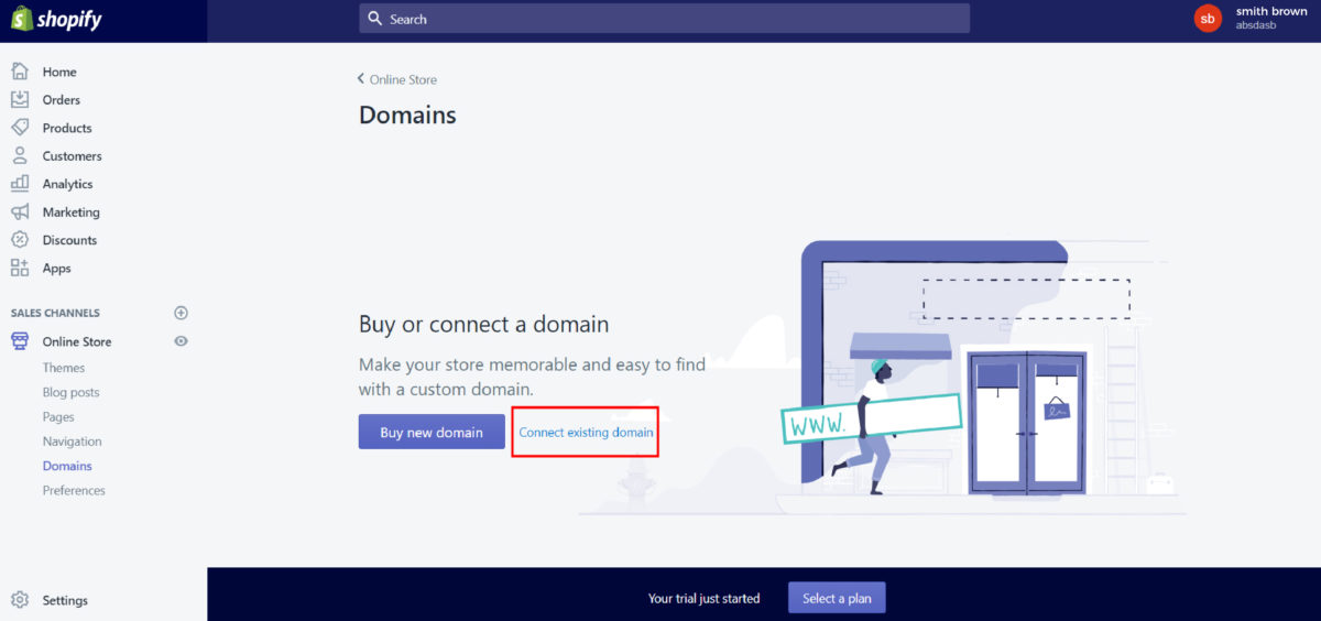 How to connect domain with Shopify ecommerce website?