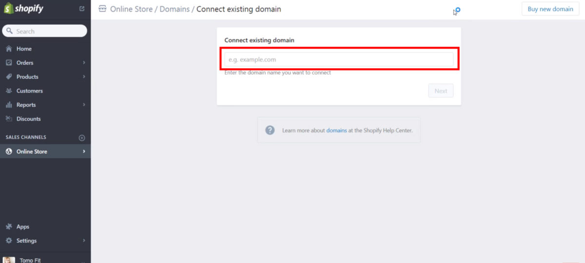 How to connect domain with shopify ecommerce website