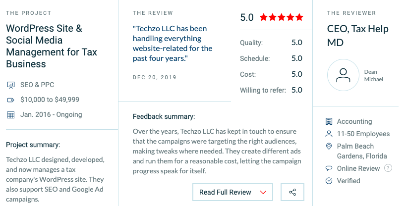 1 Techzo Makes Waves With First Review on Clutch