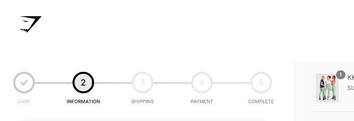 An example of sequential site structure used for eCommerce checkout processes.